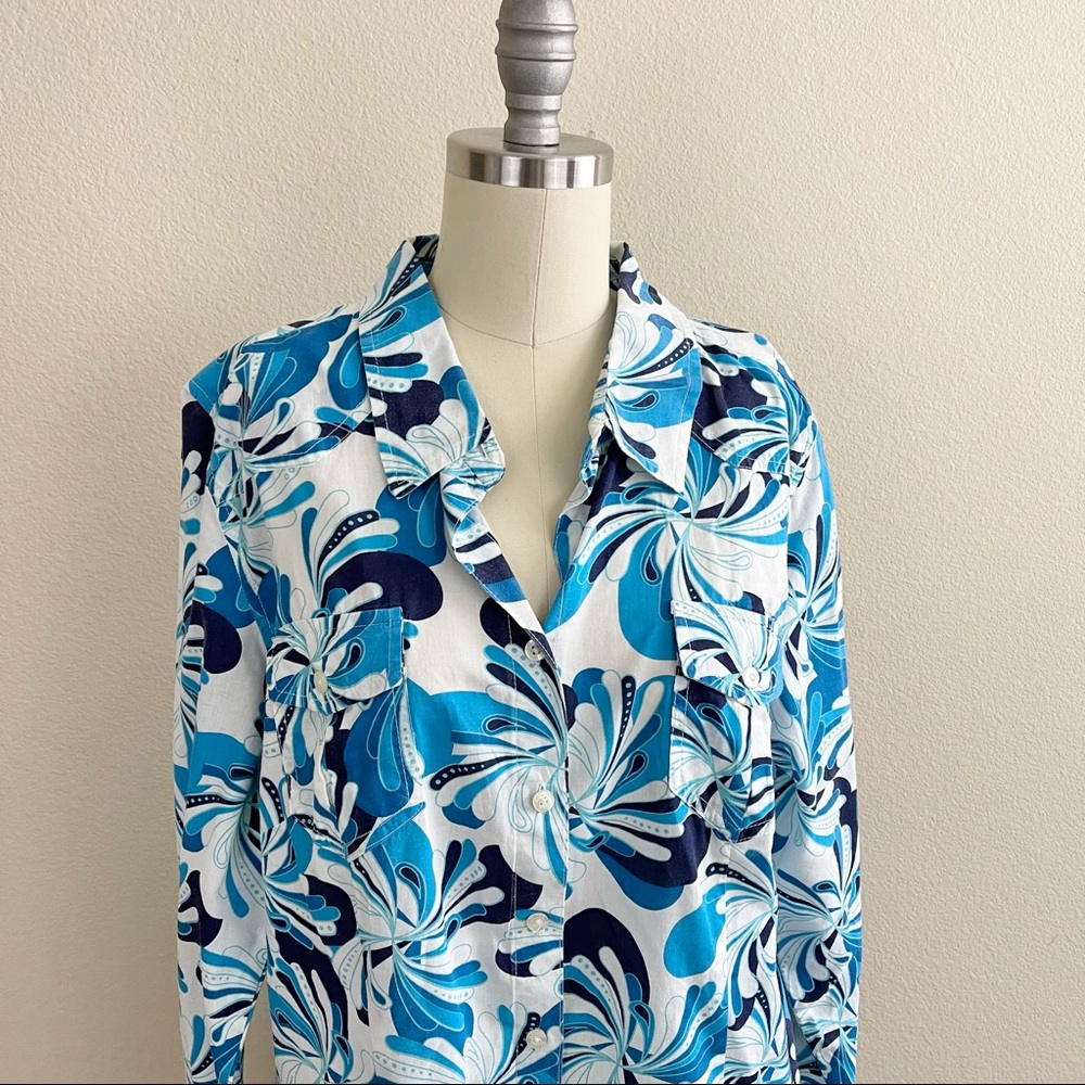 Pappagallo Soleil Button Down Blouse - Picture 2 of 4